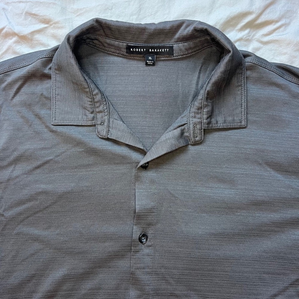 ROBERT BARAKETT Long Sleeve‎ Button Up Shirt Mens Size XL Gray Casual Dress